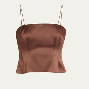 Elegant Brown Satin Women's Top